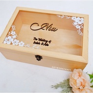 [30x40x10 cm] HINGE BOX natural Wooden Box/ Bridesmaid Box 30x40x10 cm