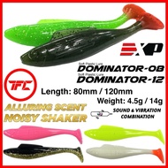 EXP DOMINATOR Diver 08 & 12 Soft Plastic Lure SP 80mm 120mm Rattle Sound Noisy Shaker Wave Ball Bear