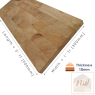 Rubberwood Board 18mm x 1ft x 3ft | 1ft x 4ft | 2ft x 2ft (Grade BC) [Papan Kayu Getah] [Direct from