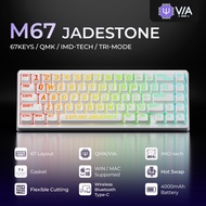 XVX M67 Mechanical Keyboard OEM Profile White/Black IMD-Tech Keycaps 2.4GHz Wireless Compatible with