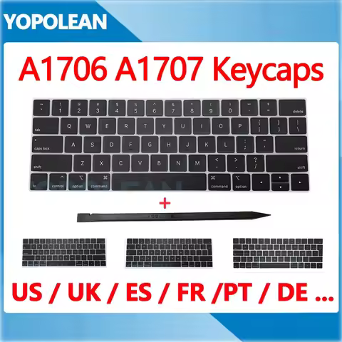 New For Macbook Pro 13" 15" Touch Bar A1706 A1707 keycaps keys Key Cap US UK Spain French Russian 20