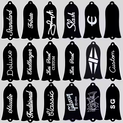 2 holes 2 Ply Black Bell Shape Custom Truss Rod Cover Plate For For Gibson SG Les Paul Bass LP Stand