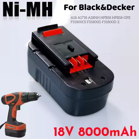 18V for Black&Decker 8000mAh Power Tool RechargeableBattery A18 A1718 A18NH HPB18 HPB18-OPE FS1800CS
