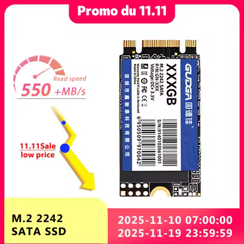 GUDGA NGFF SSD 2242 SATA 128GB 256GB 512GB 1TB M.2 SSD Internal Hard Drive Solid State For Laptop/De