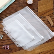 Zipper Pocket Binder A6 A5 Plastic Bookmark Sleeve Multipurpose Stationery Storage Place Money Binde