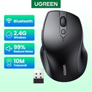UGREEN Wireless Bluetooth Mouse with 5 Silent Buttons 2.4G Bluetooth 5.0 and USB Mini Receiver 4-Level DPI Ergonomic Mouse Compatible for PC/Mac/Linux Laptop