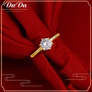 European and American Mossian diamond ring Vietnam sand gold micro-inlaid zircon open female ring engagement ring