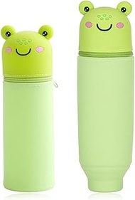 DEZP Kawaii Pencil Case 2-in-1 Soft Silicone Pencil Case, Multifunctional Theme Pen Holder Zipper Co
