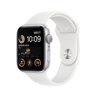 Apple Watch SE (2nd Gen) (GPS, 44mm) - Silver Aluminum Case with White Sport Band, S/M (Renewed)