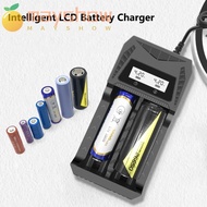 MAYSHOW Lithium Battery Charger, Intelligent LCD USB 18650 Battery Charger, Portable 1 / 2 Slots Fast Charging Universal Battery Adapter