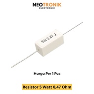 Ceramic Resistor R Chalk 5 Watt 0.47 Ohm R 5 Watt 0.47R