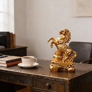 Golden Horse Figurine Decoration Collectible Horse Figurine Living Room TV Cabinet