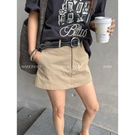 MADEIN OST] Minimalist retro style riveted waist pants culotte pants (with belt) 91322 FOM TO