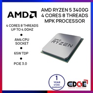 EDGE | AMD Ryzen 5 3400G 4 Cores 8 Threads MPK Processor