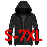 [READY STOCK] Men Women Unisex Plain Solid Color Plus Size Hooded Zip Up UV Proof Thin Jacket Outerw