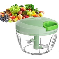 Vegetable Chopper Manual Food Chopper with Container, Hand Pull String Veggie Cutter for Salad Garli