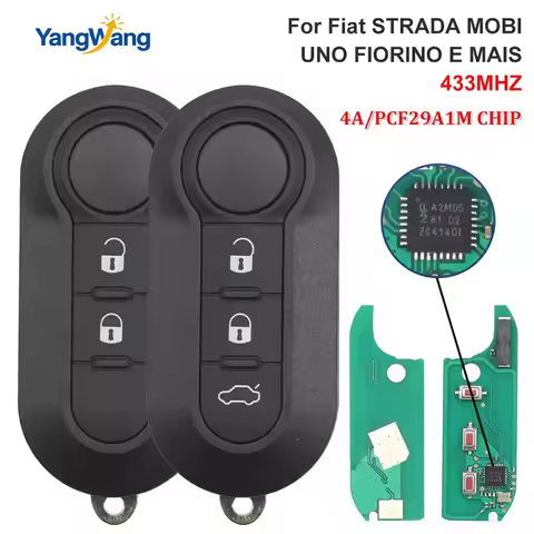 YangWang Replacement Folding Flip Remote Car Key FOB 2/3Buttons 433.92 MHz 4A/29A1M CHIP For Fiat ST