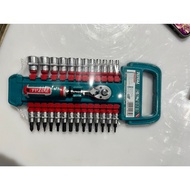 TOTAL บล็อกชุด 57ตัวชุด ลูกบล็อก ประแจด้ามฟรี 2/3/4หุน COMBO SET59 TOS23092 ลูกบ็อก บล็อกขันนอต