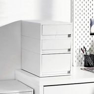 日本霜山 無印風移動式三層抽屜置物收納櫃(附分類隔板)