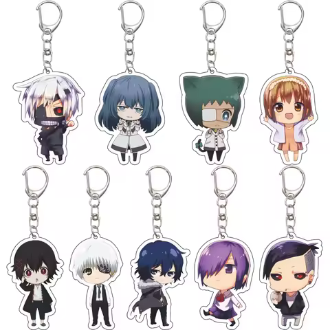 55MM Keychain Anime ‌Tokyo Ghoul Touka Kirishima Kaneki Ken Kirishima Ayato Kamishiro Rize Shu Tsuki