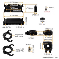 13 Row AN8 Aluminum Oil Cooler with Thermostatic + Hose Kit For VW Golf MK5 MK6 Audi A3 A4 B7 TTS 1.