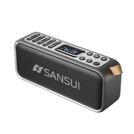 ลำโพงบลูทูธไร้สายวิทยุแบบย้อนยุคจาก Sansui ใหม่ปลั๊กขนาดเล็กการ์ดเครื่องเล่นเพลง Walkman ลำโพงย่านคว