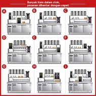 Bar Minuman Komersial - Set Peralatan Lengkap Untuk Bubble Tea, Burger & Minuman, Rak Sejuk & Meja O