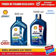 Oli Mesin 100% Original SHELL ADVANCE SCOOTER AX7 MATIC [ 10W-40 ] 4T 800ml & 1000ml Mesin Sepeda Mo