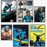 1PC F1 Racing Driver Fernando Alonso Poster Paper Print Home Living Room Bedroom Entrance Bar Cafe A