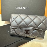 chanel 黑色羊皮 卡夾 零錢包💗