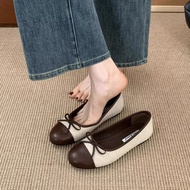 TT Bow Flat Shoes Women's Shoes 2025 Light Luxury Ballet Shoes Scoop Shoes