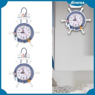 [Direrxa] Mediterranean Wall Clock Nautical Clock for Kitchen Indoor Dining Room