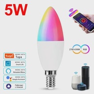 Tuya E14 WiFi Smart Light Bulb 220V 5/7/9W Brightness Adjustment APP Connection Alexa Google Voice C