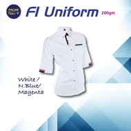 CORPORATE UNIFORM(LADIES CUTTING)WHITE 65% POLYESTER/35% VISCOSE COLLAR LONG SLEEVE F12700 FEMALE F1