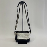 Chanel 黑白拼色牛皮小號流浪鏈條肩背包