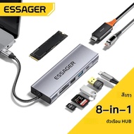 Essager ฮับ USB แบบ8-in-1พร้อมฟังก์ชั่นจัดเก็บดิสก์ USB Type-C TO HDMI-Compatible Dock Station สำหรั