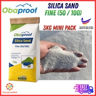 OBAPROOF 3KG SILICA SAND FINE 50/100 PASIR SILIKA HALUS / CLEANED READY MIX FOR CEMENT PLASTERING/ R
