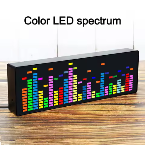 LED Music Spectrum Rhythm Light 1624 RGB Colorful Voice Control Electronic Clock Atmosphere Lamp Aud