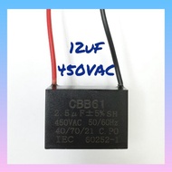 CBB61 Fan Capacitor 12uF 450VAC Square type