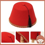 Silin Tarboosh Fez Hat for Men Traditional Moroccan Hat Ottoman Round Fez Hat Breathable Turkish Tas