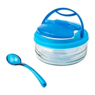 Herevin Vera Multi Purpose Bowl 410Cc With Blue Cover & Spoon (2 set)
