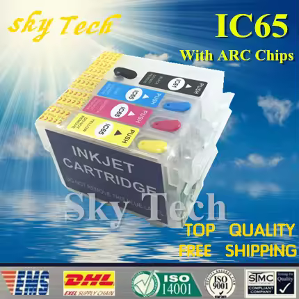 Empty Refillable Ink cartridges Suit fori IC61 IC65 suit for Epson PX-673F 1600F 1200 1700F ,with AR