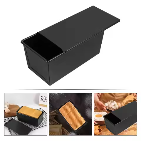 Carbon Steel Toast Mold Loaf Pan With Lid Nonstick Bread Mold Kitchen Bakeware Baking Dishes Silicon