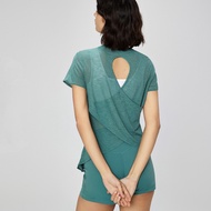 Hoppe fumeng thoáng khí nhanh khô của phụ nữ tay ngắn T Áo sơ mi