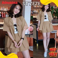 KEMEJA Again Nih Wse390 2In1 Zeze Shorts and Top Outer Active Button Shirt Size Fit L To Xl Ld 100Cm