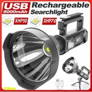 XHP50/XHP70 Powerful LED Flashlight 50W Torchlight Spotlight Floodling USB Rechargeable Big Head Wat