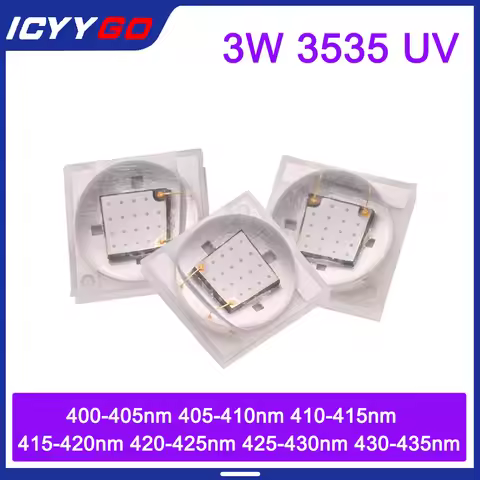 3W High Power Chip Ceramic 3535 UV Purple Light 400nm 405nm 410nm 415nm 420nm 425nm 430nm 435nm Bank
