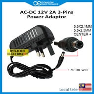 DC12V 2A 3-Pins AC-DC Power Adapter CCTV Adapter Wireless Microphone Adapter [12V 2A 3-Pin Adapter A