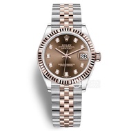 Rolex Datejust Automatic Mechanical Ladies Watch RZ59 Brown Dial Diamond Scale Space Strap 31/36MM C