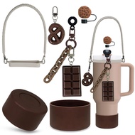 Chocolate Color Mug Sleeve Cookie Keychain Pendant Water Bottle Deco Set
